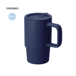 Tazza da asporto in ceramica con coperchio scorrevole e finitura opaca 430ml