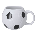 Tazza in ceramica con design a pallone da calcio classico 440 ml color nero prima vista