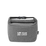 Borsa frigo in plastica riciclata con fibbia e isolamento vista area di stampa