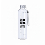 Borraccia sportiva in plastica senza BPA con indicatore di idratazione 1L vista area di stampa