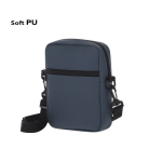 Borsa a tracolla in pelle sintetica con doppia zip e retro imbottito