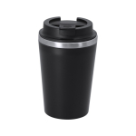 Bicchiere termico da asporto in acciaio inox con coperchio ermetico 350ml color nero prima vista