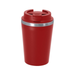 Bicchiere termico da asporto in acciaio inox con coperchio ermetico 350ml color rosso prima vista