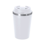 Bicchiere termico da asporto in acciaio inox con coperchio ermetico 350ml color bianco prima vista