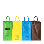 Set di borse per la raccolta differenziata da 4 unità in non-woven laminato vista area di stampa