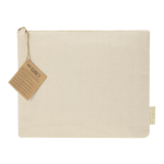 Beauty case termico in cotone riciclato naturale con zip 170 g/m² color naturale prima vista
