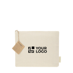 Beauty case termico in cotone riciclato naturale con zip 170 g/m² vista area di stampa