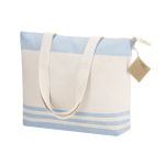 Borsa a spalla in cotone riciclato con soffietto e zip 300g/m² seconda vista