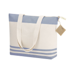 Borsa a spalla in cotone riciclato con soffietto e zip 300g/m² terza vista