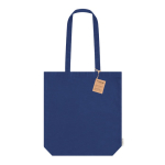 Borsa in cotone biologico con soffietto e manici rinforzati 270 g/m² color blu prima vista