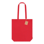 Borsa in cotone biologico con soffietto e manici rinforzati 270 g/m² color rosso prima vista