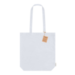 Borsa in cotone biologico con soffietto e manici rinforzati 270 g/m² color bianco prima vista