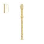 Flauto smontabile in 3 parti in plastica con custodia in non-woven