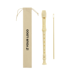 Flauto smontabile in 3 parti in plastica con custodia in non-woven vista area di stampa