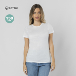 T-shirt da donna in cotone a manica corta con collo rotondo 150 g/m²