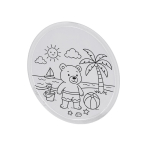 Frisbee per bambini in tessuto non-woven con area da colorare terza vista