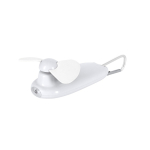 Ventilatore portatile con torcia LED e moschettone per il trasporto color bianco prima vista