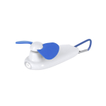 Ventilatore portatile con torcia LED e moschettone per il trasporto