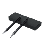 Set da scrittura con matita e penna in alluminio riciclato, inchiostro blu color nero prima vista