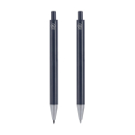 Set da scrittura con matita e penna in alluminio riciclato, inchiostro blu settima vista