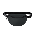 Marsupio in pelle sintetica con zip e cinghia regolabile color nero prima vista