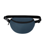 Marsupio in pelle sintetica con zip e cinghia regolabile color blu mare prima vista