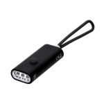 Torcia in alluminio riciclato con 3 LED e manico in silicone color nero prima vista