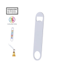 Apribottiglie in acciaio inox con foro circolare da 3 cm