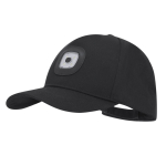 Cappellino a 5 pannelli in poliestere con torcia estraibile a 4 LED 200mAh color nero prima vista