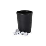 Gioco di dadi con bussolotto in plastica a texture ruvida