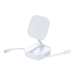 Cavo di ricarica 2 in 1 in plastica con supporto magnetico 60W color bianco prima vista