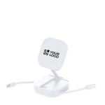 Cavo di ricarica 2 in 1 in plastica con supporto magnetico 60W vista area di stampa