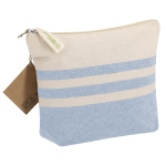 Necessaire in cotone riciclato a righe con zip 180 g/m² terza vista