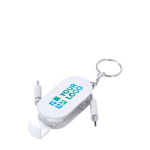 Cavo di ricarica portachiavi retrattile con supporto per smartphone 60W vista area di stampa