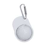 Portachiavi con moschettone e design cappellino da golf con pallina color bianco prima vista
