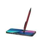 Penna a sfera con gommino a scatto in alluminio riciclato, inchiostro blu quarta vista