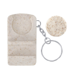 Portachiavi supporto in fibra di grano con moneta per carrello color naturale prima vista