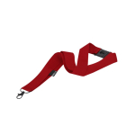 Lanyard classico in poliestere riciclato con chiusura di sicurezza color rosso prima vista