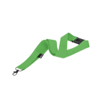 Lanyard classico in poliestere riciclato con chiusura di sicurezza color verde prima vista
