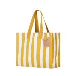 Borsa in cotone riciclato con soffietto e manici lunghi 310 g/m² color giallo quinta vista