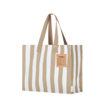 Borsa in cotone riciclato con soffietto e manici lunghi 310 g/m² color beige