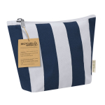 Beauty case a righe con chiusura a zip in cotone riciclato seconda vista