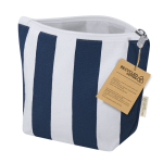 Beauty case a righe con chiusura a zip in cotone riciclato terza vista
