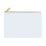 Necessaire in poliestere con chiusura a zip dorata per sublimazione color bianco prima vista