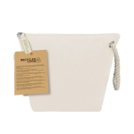 Beauty case in cotone riciclato con cordino e zip 240 g/m² color naturale prima vista