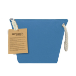 Beauty case in cotone riciclato con cordino e zip 240 g/m² color azzurro prima vista