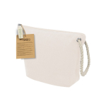 Beauty case in cotone riciclato con cordino e zip 240 g/m² terza vista