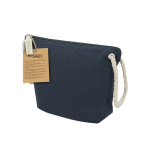 Beauty case in cotone riciclato con cordino e zip 240 g/m² quarta vista