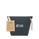 Beauty case in cotone riciclato con cordino e zip 240 g/m² vista area di stampa