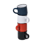 Tazza in ceramica vintage bicolore con bordo nero 85 ml seconda vista